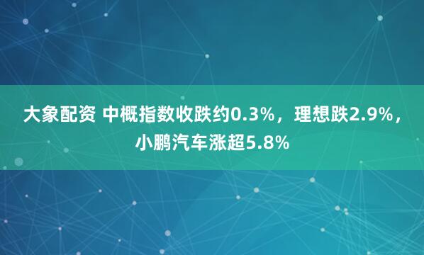 大象配资 中概指数收跌约0.3%，理想跌2.9%，小鹏汽车涨超5.8%