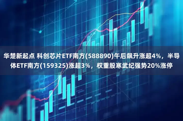 华楚新起点 科创芯片ETF南方(588890)午后飙升涨超4%，半导体ETF南方(159325)涨超3%，权重股寒武纪强势20%涨停
